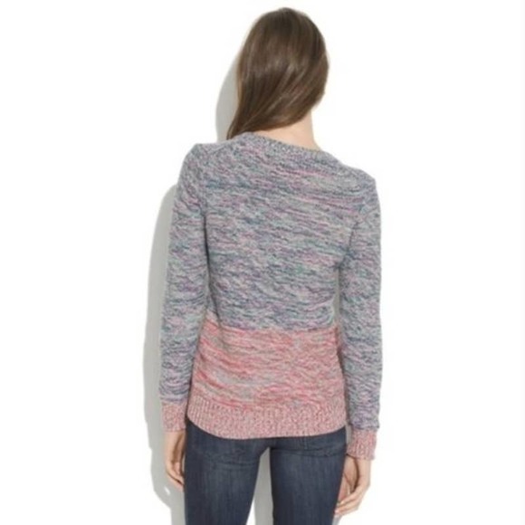 Madewell Sweater Small V-Neck Knit Colorblock Spectrum Pullover Long Sleeve - Picture 5 of 11